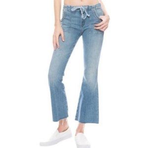 Mother Jeans Tie Patch Weekender Ankle Fray Cropped Raw Hem Ankle Jeans sz 26